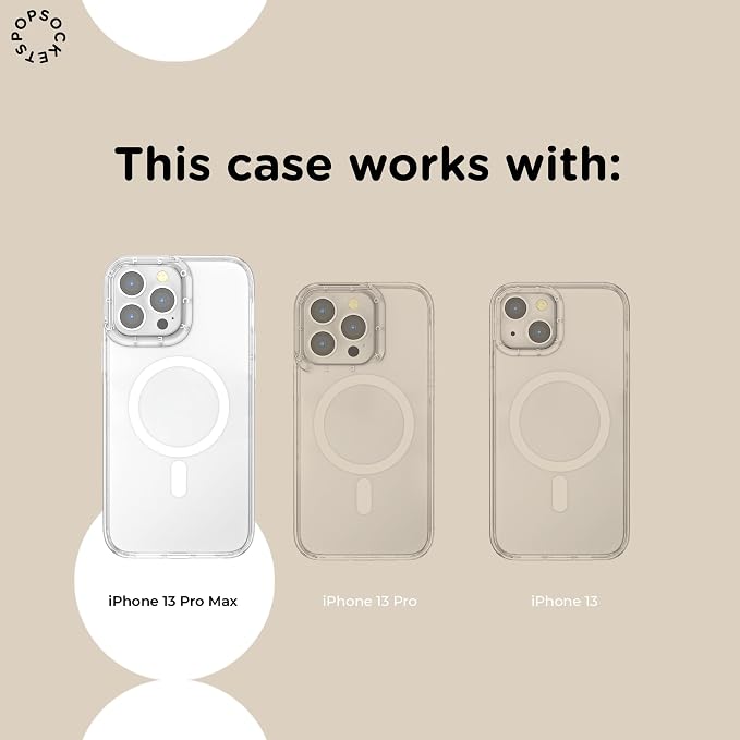 PopSockets iPhone 13 Pro Max Phone Case w/MagSafe- Sweet Heart Blue | Magnetic, Wireless Charging, Camera & Drop Protection, Blue, Phone, Women