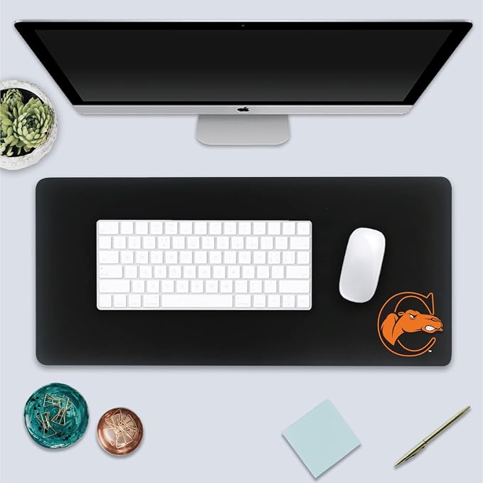 Campbell University Classic Cloth Desk Mat, Durable Office Supplies, Non-Slip Base, Responsive Desk Pad with Smooth Cloth Surface, Black