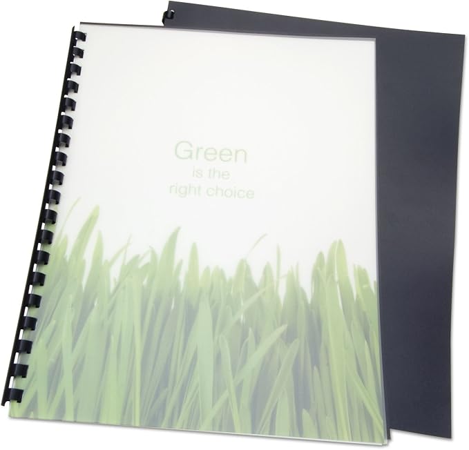 Swingline GBC 100% Recycled Poly Binding Cover, 11"x8-1/2", Frost, Pack of 25 (25817)