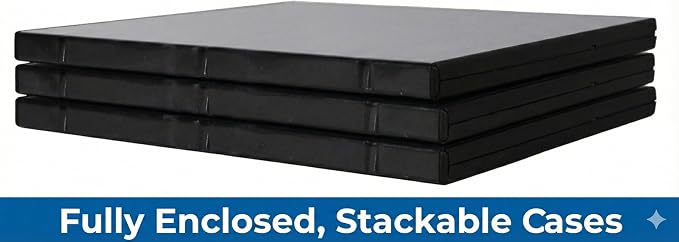 UniKeep 3 Ring View Binder - Binder Case is Fully Enclosed - Available in White, Clear, or Black and in Different Spine Sizes (Pack of 3, Black, 0.5 Inch)
