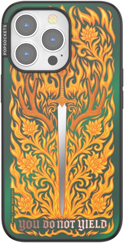 PopSockets iPhone 13 Pro Phone Case with MagSafe- Fireheart | Magnetic, Wireless Charging, Camera & Drop Protection, Acotar, Throne, Glass, Sarah, Dragon
