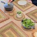 Homespice Azalea Jute Braided Trivets Ideal as Hot Pads, Round 8" Set of 3
