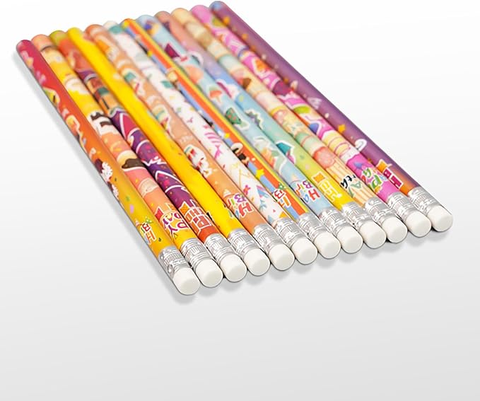 48pcs Birthday Pencils with Eraser Wood Pencils Bulk for Birthday Office Supply (birthday, 48)