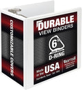 Samsill 16427 Titan Extra Large 6 Inch 3 Ring View Binder - Non-Stick Customizable Clear View Cover - Locking D-Ring - Holds Over 1250 Sheets - White