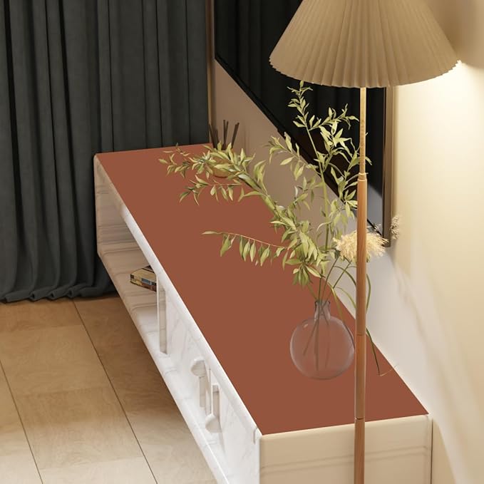 Zinkooat Desk Pad Mat - 14x48 Inch Waterproof Easy to Clean Can Conceal Flaws Protector The Table Top from Scratches Used for Coffee Table Office Table Dresser(Brown+Gray 14x48)