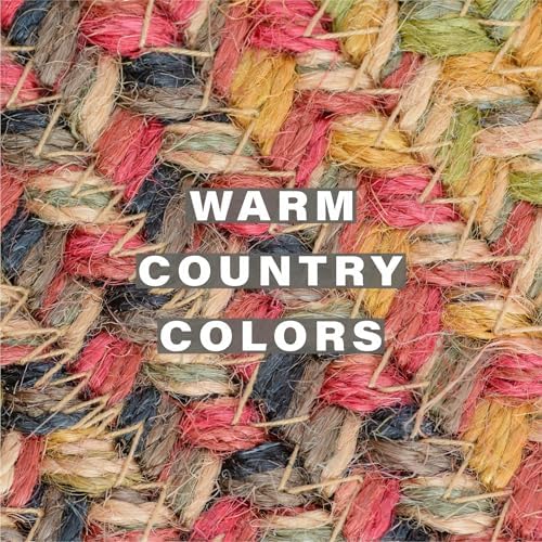 Homespice Kingston Braided Chair Pads for Country Decor, Round 15" Set of 2