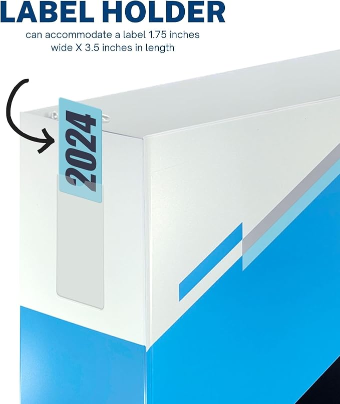 Performore 6 Inch Locking Angle D-Ring Binder Heavy Duty Poly Binder with Printed Design, Secure Locking 3 Rings, Spine Label Holder, Non-Customizable Cover, Holds 8.5" x 11" Paper (4)