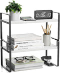 YGYQZ Desk Shelf Organizer, 2-Tier Desktop Bookshelf, Black & White | Detachable Design, 2-Tier Storage, Multi-Use Desktop Shelf, Compact Organization, Ideal for Office, Dorm & Home