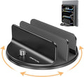 OMOTON 360° Vertical Laptop Stand Holder, Dual-Slot Aluminum Desk Organizer | Sides Knob Adjustment (No Lost Screws), Fits MacBook, iPad, Phones, and Tablets, Non-slip silicone, up to 17.3"