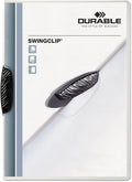 Durable Report Cover with SWINGCLIP - Letter-Size 8.5" x 11" Inches - Holds Up to 30 Pages - Clear Cover and Black Clip - Box of 25