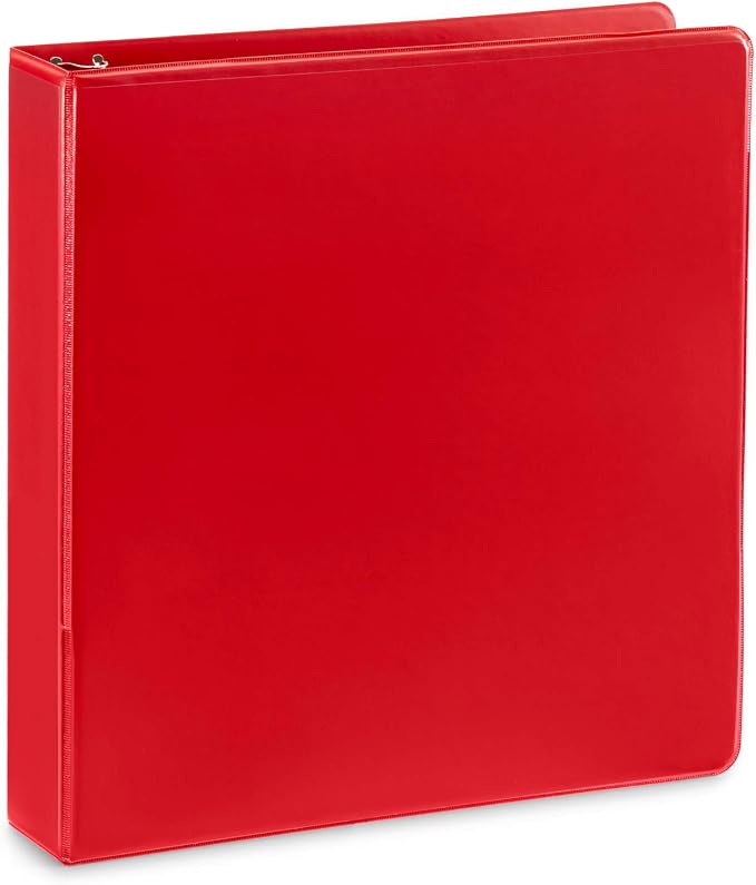4 Pack 1.5 inch 3 Ring Binders, Rugged Design for Home, Office, and School, Designed for of 8.5 Inch x 11 Inch Paper, Black, Navy, Red, Green, 4 Binder Assorted Pack, Made in USA