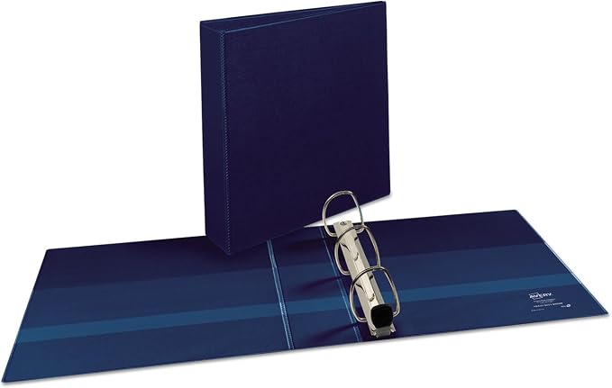 Avery 79802 EZD Nonstick View Binder, 2-Inch Capacity, 8-1/2-Inch x11-Inch, Navy