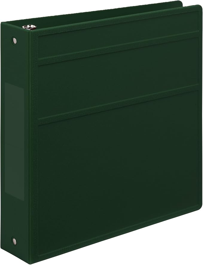 Carstens 2-Inch Heavy Duty 3-Ring Binder - Side Opening, Forest Green, Durable Plastic, No-Gap Rings, Waterproof Covers, No Pockets, Holds 300 Letter Sheets, BPA-Free, Made in USA (5820-3R) Case of 16