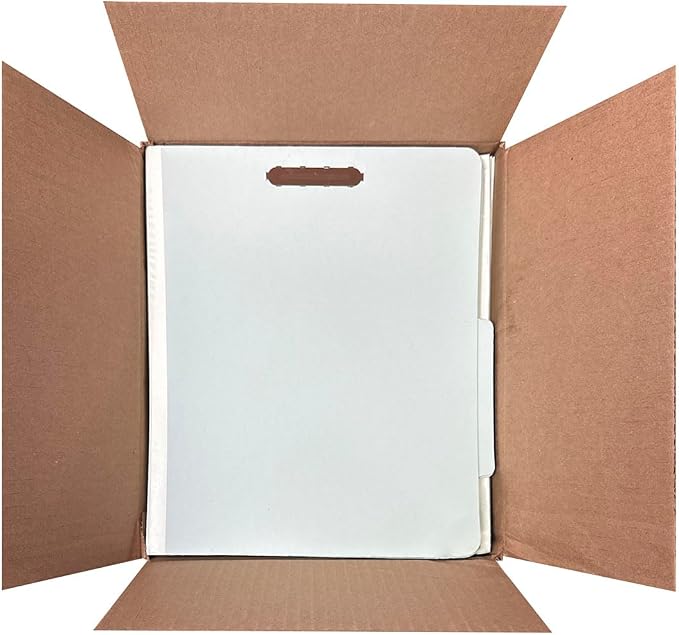 Amazon Basics Sturdy Pressboard Classification File Folders with Fasteners, Dividers, 2" Expansion for Documents Organization, 11.97 x 10.55 inch, Green, 10-Pack