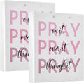 Pray on It Prayer Binder 3 Ring 1.5 Inch Binder with Clipboard&Pockets, Christian Hardcover Binders Heavy Duty Large File Folder for Office School Supplies - Holds 200 Sheets, 2 PC