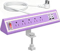 Desk Clamp Power Strip with Nightlight, 40W Fast Charging, 10FT Extension Cord, 4x20W USB-C & 2 USB Ports, 5 AC Outlets, Fits 1.69-Inch Table Edges