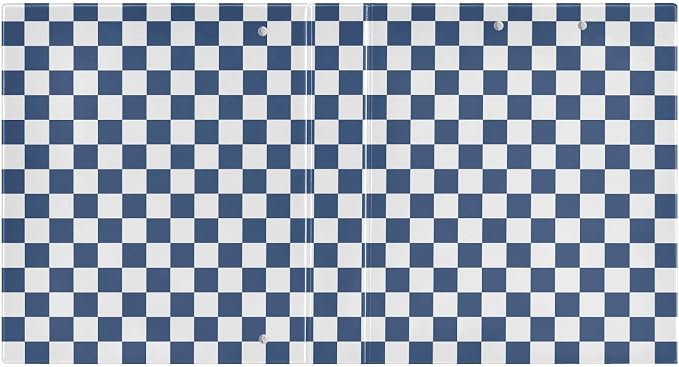 3 Ring Binder Blue White Checkered Plaid 1.5" Round Ring Binders View Binder with 200 Sheet for Kids School Supplies Women Men Office, 1 Pack