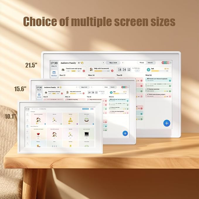 15.6" Large Digital Calendar with IPS Touch Screen - Smart Electronic Calendar & Planner, Sync & Custom Alerts, Ideal Home Office Management Tool