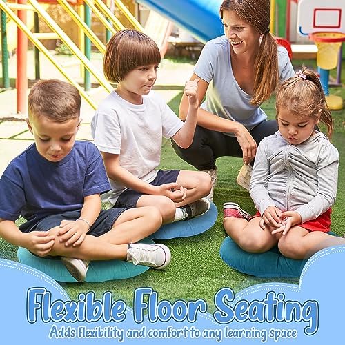 Fumete 12 Pcs Round Floor Pillows Cushions Seating 16 x 16 Inches Floor Round Cushions for Kids Toddlers Flexible Reading Chair Pillows for Classroom Home School Playing Supplies(Multicolor)