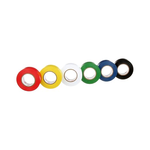 3M General Purpose Vinyl Tape 764, Color Coding Pack, 6 Roll per Pack | 0.94" x 21.8 yd, Great for Light Traffic Floor Marking Tape, Safety, and Bundling