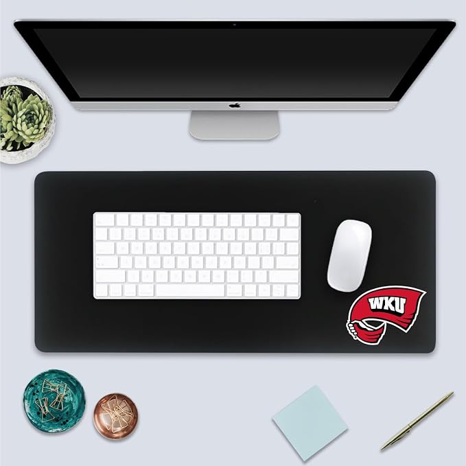 Western Kentucky University Classic Cloth Desk Mat, Durable Office Supplies, Non-Slip Base, Responsive Desk Pad with Smooth Cloth Surface, Black