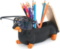 Dachshund Pen Pencil Holder with Phone Stand Black | Home Office Decor, Dachshund Gifts