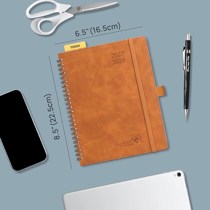 POPRUN Monthly Planner 2027-2028, 6.5"x8.5", 18 Month, Jan 2027-Jun 2028