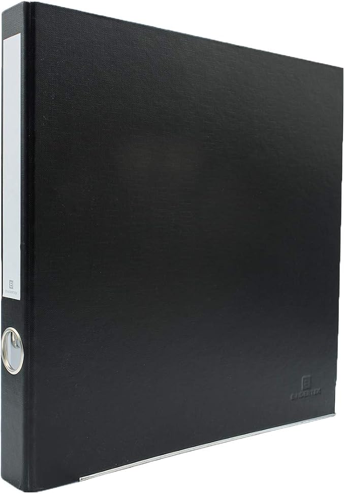 3-Ring Premium Binder - Black, 1.5" Spine, by Bindertek | 225 Sheet Capacity, 1" D-Rings, Linen-Textured Covers, Steel Reinforced Edges, Spine Label Included