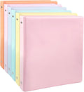 1 Inch 3 Ring Binder with Pockets - 6 Pack Binders Bulk for US Letter Size Paper, Multicolor for Office, Home,Work,School Use(Pink Binder)