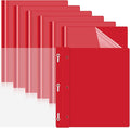 Teling 24 Pcs Clear Front Report Covers with 3 Prongs Fasteners Plastic Presentation Folders Resume Portfolio Report for Letter Size Binder for Paper Document School Office(Red)