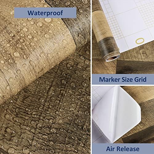 WESTICK Wood Peel and Stick Wallpaper Rustic Wood Contact Paper for Tables