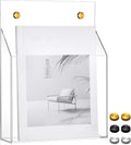 Feifeiya 1 Pack 12.6"x9.5"x2.4" Clear Acrylic Wall File Holder Organizer Wall Mount Magazine Document Brochure Mail Pocket Durable File Storage with 3 Colors Screw Cap for Office Home Waiting Room Use