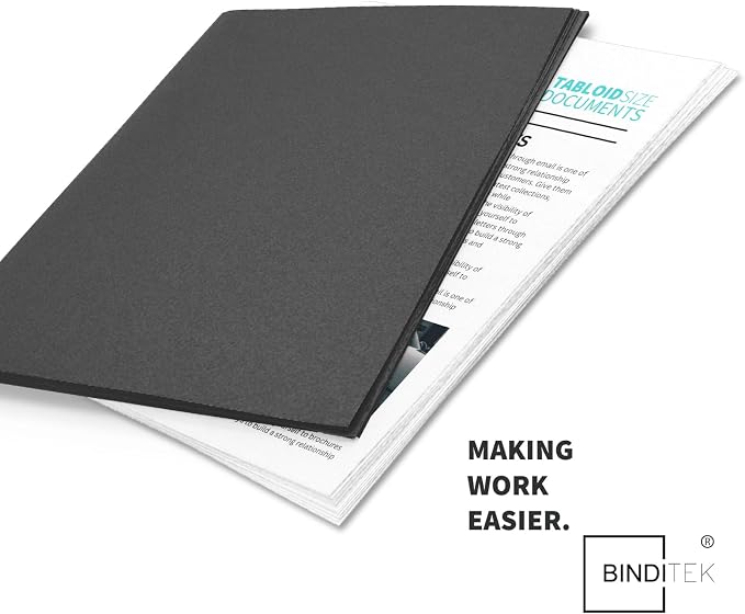 Binditek 16 Mil Sand-Textured Binding Covers, 11 x 17 Inches, Navy, 50 Pack | Heavy-duty Presentation Binding Covers, 11" x 17" Ledger/Tabloid Size, Subtle Matte Finish, Square Corners, Unpunched