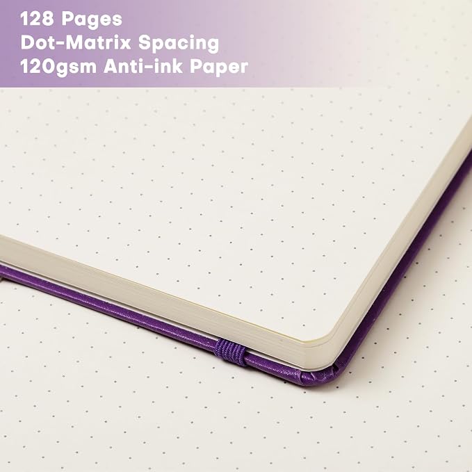 Dotted Journal/Notebook - Dot Grid Hard Cover Notebook, 5.3'' x 8.26''