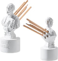 Julius Caesar Pencil Holder, 7.87" Resin Bust Statue with Back Stabbed Holes, Roman Desk Organizer