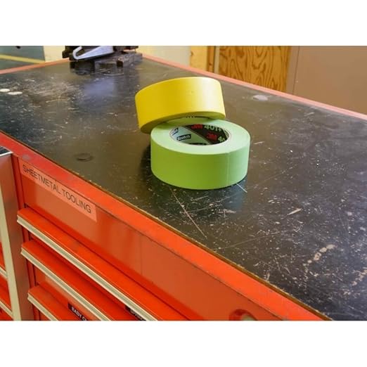 3M Performance Yellow Masking Tape 301+, 36 mm x 55 m, 6.3 mil | 24 Roll/Case, High Performance Holding and Masking Tape for Automotive, Specialty Vehicle and Industrial Markets