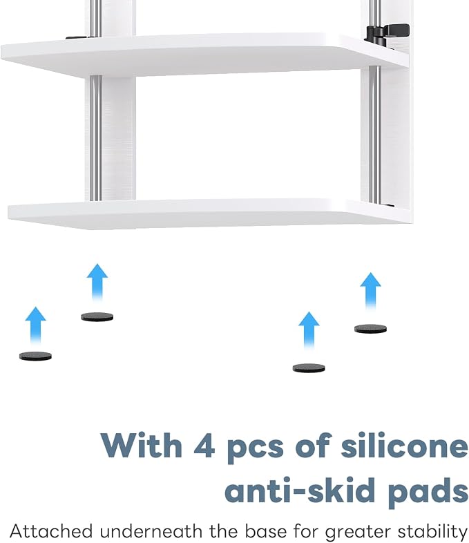 15.6 14 13.3 Inch Laptop Computer Monitor Stand Riser for Reduced Neck Strain, Adjustable Height Desk Shelf Organizer Monitor Riser Stand for PC Monitor Laptop - Withe - Wood Grain, MR01-L