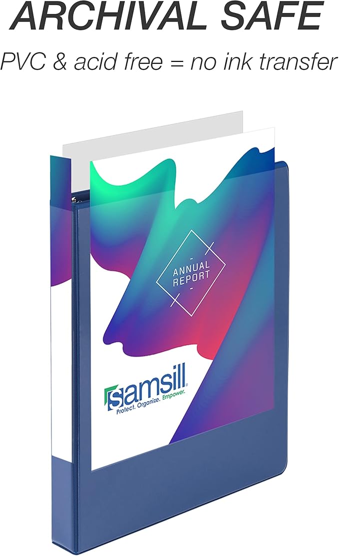 Samsill Durable 1 inch 3 Ring Binder, D Ring Binder, 100% Recycled Chipboard, Fashion Assortment, 12 Pack