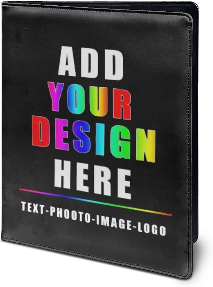 Dreaweet Personalize Portfolio Binder Leather Padfolio for Women Men Add Your Name/Logo/Image Into Portfolio Folder for Documents Resume,Letter/A4 Size Clipboard,Business Card Holders Organizer