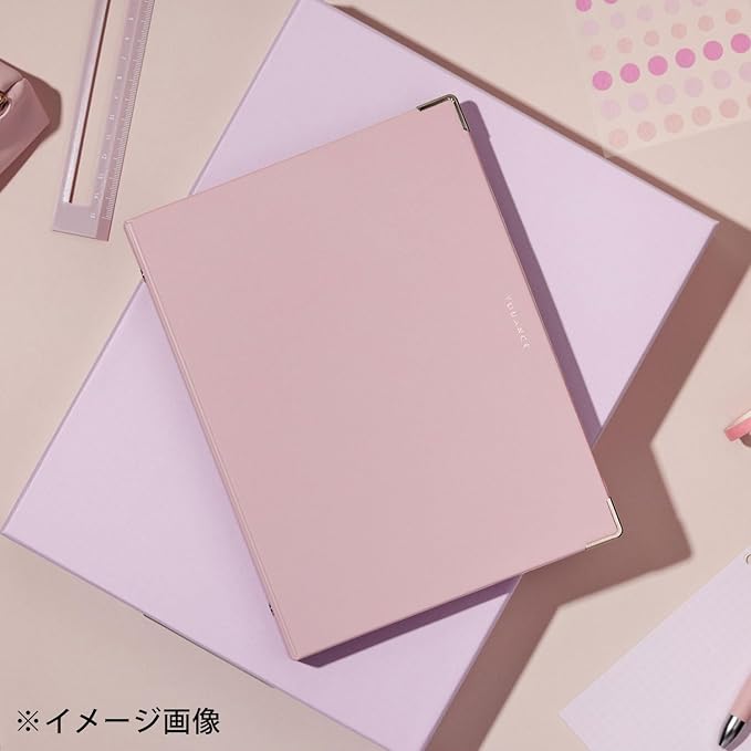Maruman YOUANCE 26-Ring Binder, Holds 70 Sheets, B5 7.17"x10.12" Light Pink | Durable Vinyl Cover, Storage Pocket, Includes 10 3mm Graph Paper Sheets & Clear Sheet Protector, Made in Japan