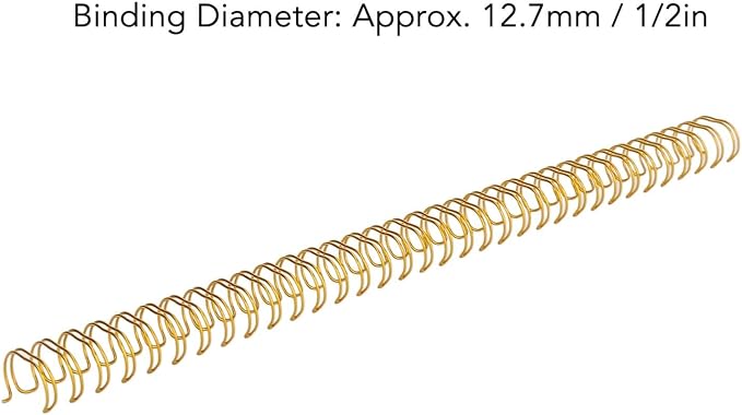 Hilitand 100pcs Plastic Spiral Binding Coils, 3:1 Pitch, 1/2in Diameter 34 Loop Spiral Binding Spines for Office Documents 100 Sheets Capacity (Gold), HILITANDG4G29CKZI0-11