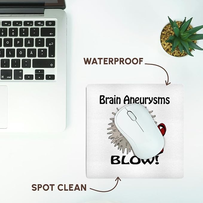 3D Rose "Brain Aneurysms Blow Awareness Ribbon Cause Design" Matte Finish Mouse Pad - 8 x 8" - mp_113548_1