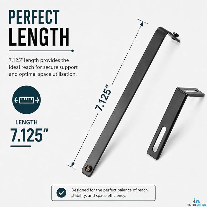 1InTheOffice Cubicle Hangers, Metal Adjustable Hanger, Cubicle Hanger for Rails 6 Pack