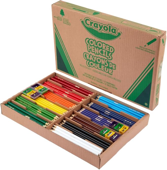 Crayola Colored Pencils Classpack (240ct), Teacher Must Haves, Classroom Essentials, Bulk Colored Pencils for Kids, 12 Colors, Back to for School Coloring Supplies | Teacher Must Haves, Classroom Essentials, Bulk Colored Pencils for Kids, Back to Schoo...
