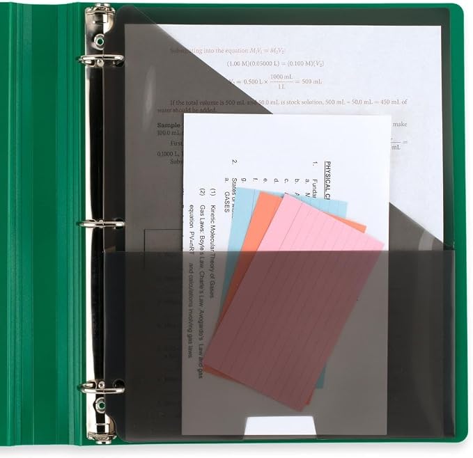 Five Star 3-Ring Binder + Study App, 6 Pack, 1 Inch Binder with D Rings and Customizable Clear View Cover, 225 Sheet Capacity, Assorted Colors (261440-23)