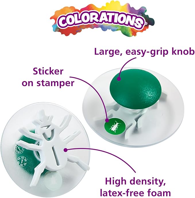 Colorations BUGST Easy-Grip Stampers, Bug Story (Pack of 12)