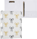 ALAZA 3 Ring Binder Line Bow Clipboard Round Ring Binder Holds 1.5 Inch Three Binders Heavy Duty Binders for Office Supplies, 1Pack