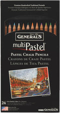 General Pencil 4401-24A Multi Pastel Pencils, 24-Pack