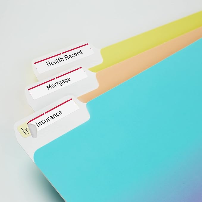 Avery TrueBlock File Folder Labels, 2/3" x 3-7/16", White/Red, 5 Packs, 7,500 Printable Labels Total (5066)
