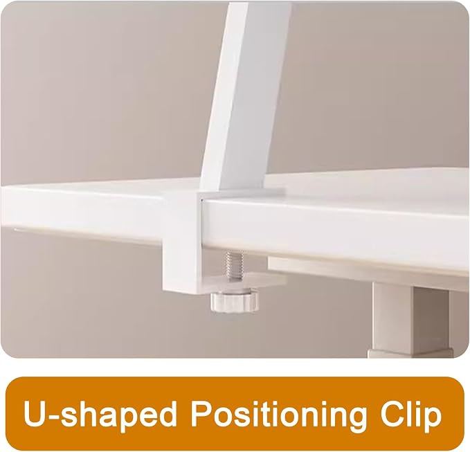Clamp on Desk Shelf 39.3x7.8in Space-Saving Desktop Extender | White Klemmbares Schreibtisch Organizer Regal Adjustable Floating Desks Shelf for Office, Dorm, Home Desk Organization